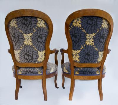Pair of Louis Philippe Style Armchairs Late 19th Century