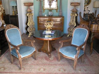 Pair of Louis Philippe Walnut Armchairs