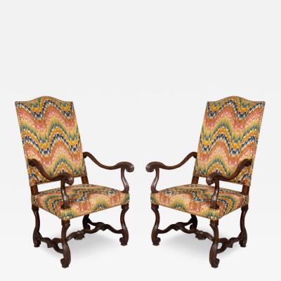 Pair of Louis XIV Walnut Armchairs