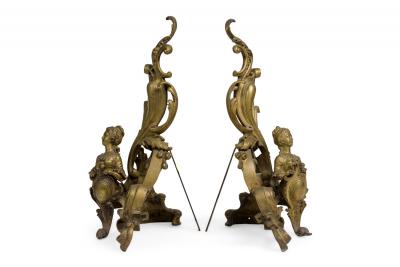 Pair of Louis XV Female Bust Andirons