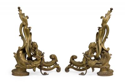 Pair of Louis XV Female Bust Andirons