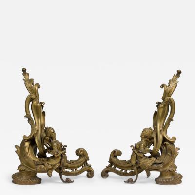 Pair of Louis XV Female Bust Andirons