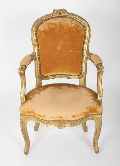 Pair of Louis XV Gilded Childrens Fauteuil