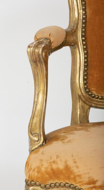Pair of Louis XV Gilded Childrens Fauteuil