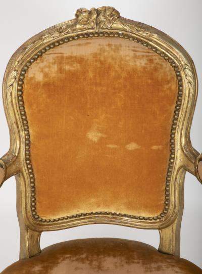 Pair of Louis XV Gilded Childrens Fauteuil