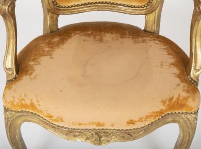 Pair of Louis XV Gilded Childrens Fauteuil