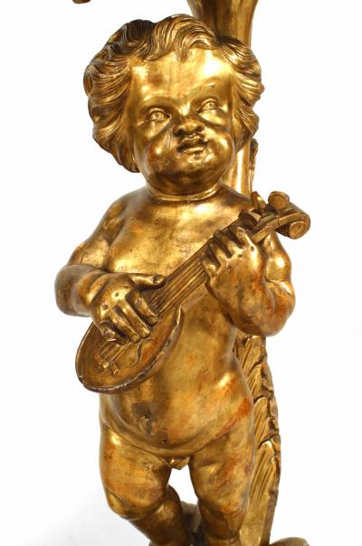 Pair of Louis XV Gilt Cherub Pedestals