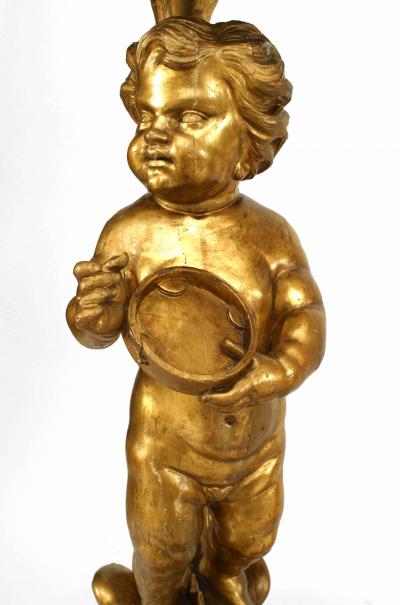 Pair of Louis XV Gilt Cherub Pedestals