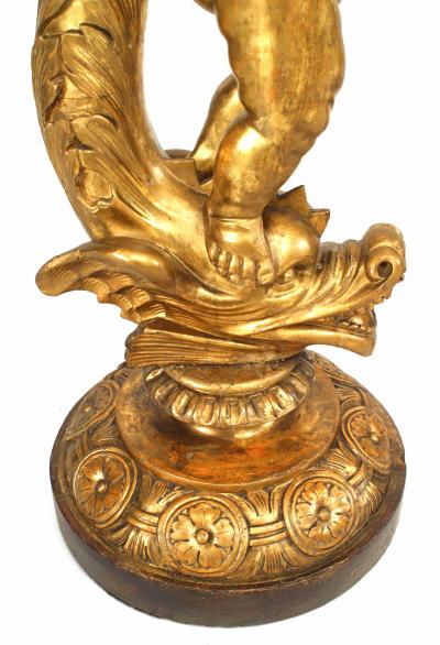Pair of Louis XV Gilt Cherub Pedestals