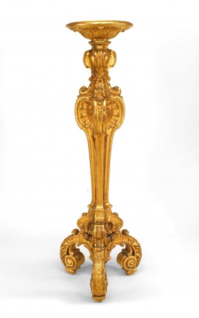 Pair of Louis XV Gilt Scroll Pedestal