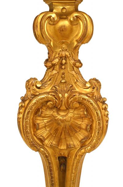 Pair of Louis XV Gilt Scroll Pedestal