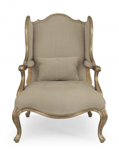 Pair of Louis XV Gilt Wing Berga Chairs