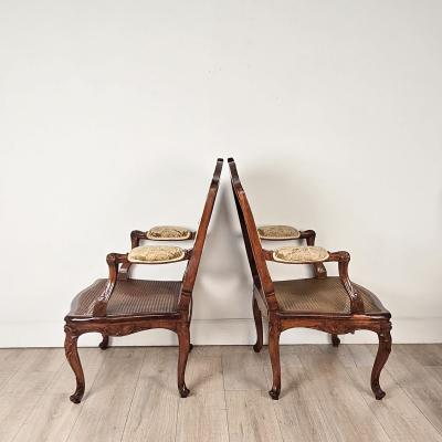 Pair of Louis XV Large Caned Armchairs France circa 1760