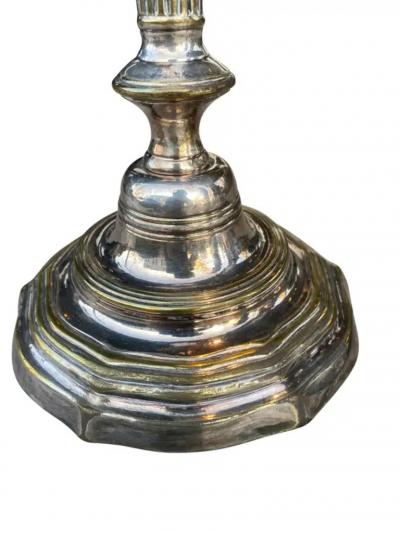 Pair of Louis XV Silvered Brass Candlesticks