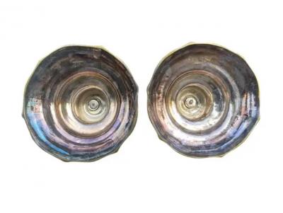 Pair of Louis XV Silvered Brass Candlesticks