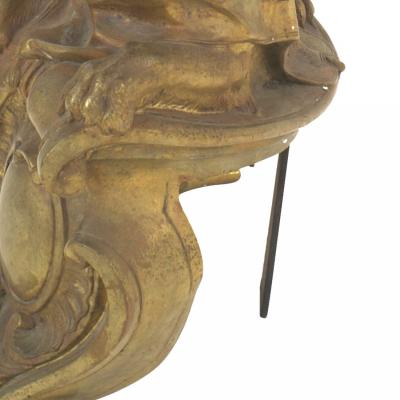 Pair of Louis XV Style Bronze Dore Sphinx Andirons