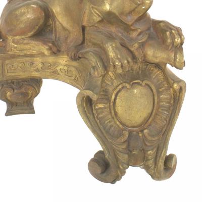 Pair of Louis XV Style Bronze Dore Sphinx Andirons