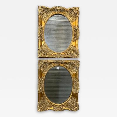 Pair of Louis XV Style Carved Wall Console Mirrors