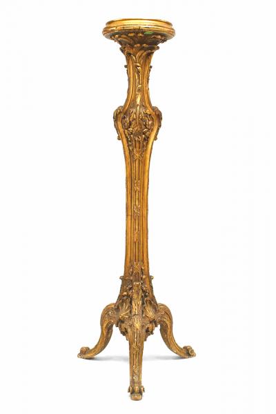 Pair of Louis XV Style Gilt Pedestals
