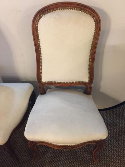 Pair of Louis XV Style Maison Jansen Attributed Boudoir Slipper or Side Chairs