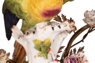 Pair of Louis XV Style Porcelain and Bronze Candelabra