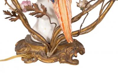 Pair of Louis XV Style Porcelain and Bronze Candelabra