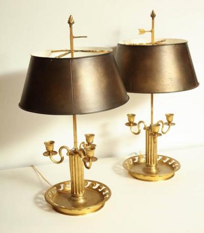 Pair of Louis XVI Bouillotte Lamps