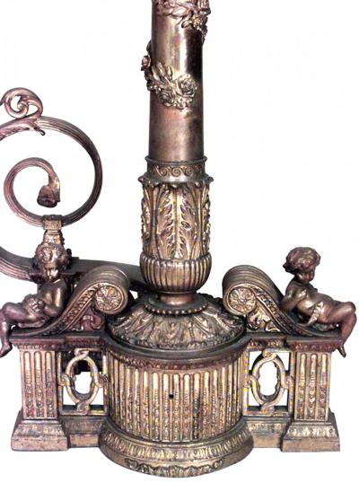 Pair of Louis XVI Bronze Dore Andirons