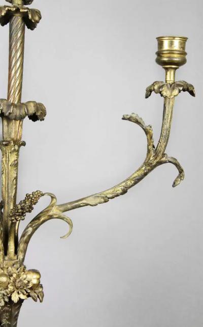 Pair of Louis XVI Bronze and Ormolu Candelabra