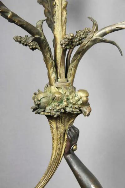 Pair of Louis XVI Bronze and Ormolu Candelabra