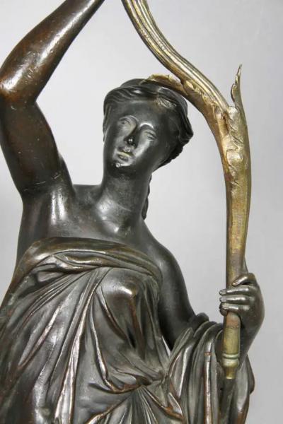 Pair of Louis XVI Bronze and Ormolu Candelabra