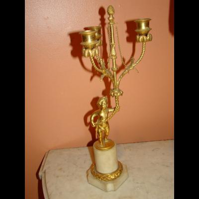 Pair of Louis XVI Figural Bronze Candlesticks