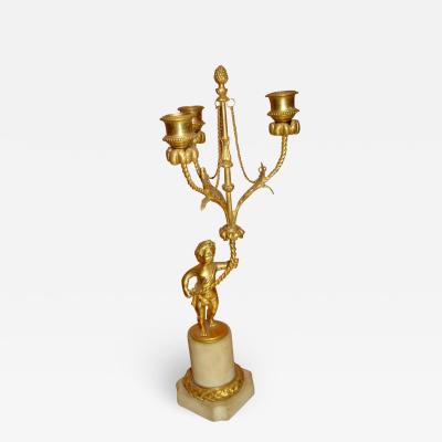 Pair of Louis XVI Figural Bronze Candlesticks