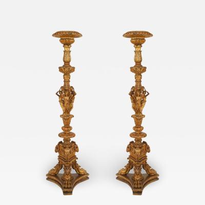 Pair of Louis XVI Gilt Pedestal