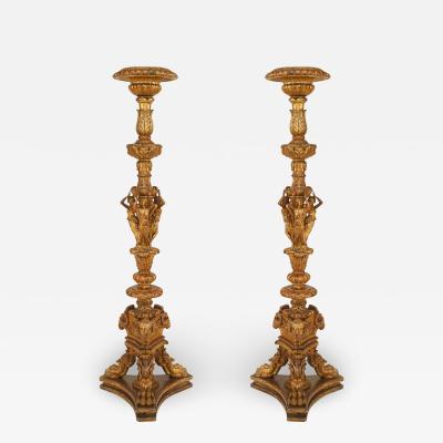 Pair of Louis XVI Gilt Pedestal