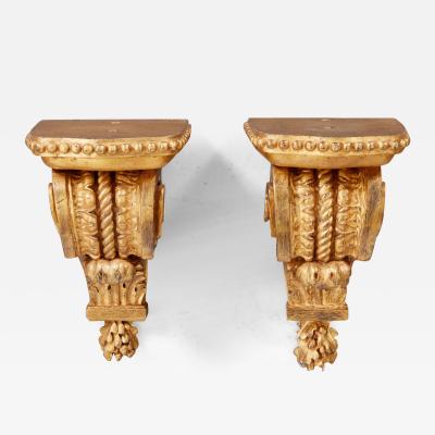 Pair of Louis XVI Giltwood Brackets