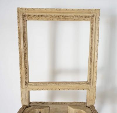 Pair of Louis XVI Italian Side Chairs Stripped and Waxed Fruitwood