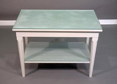 Pair of Louis XVI Jensen Style of White Painted Side Tables