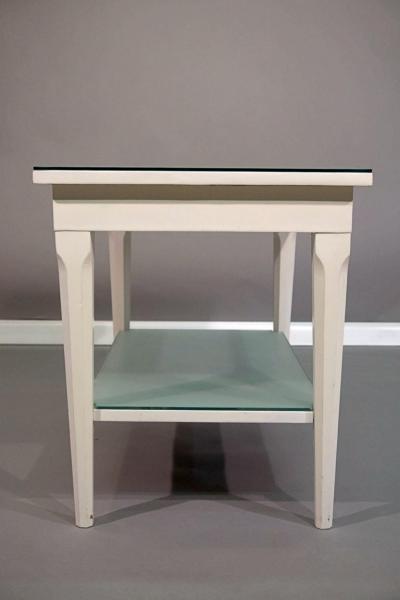Pair of Louis XVI Jensen Style of White Painted Side Tables