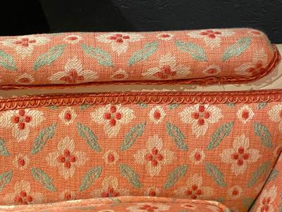 Pair of Louis XVI Painted Berg re or Lounge Chairs Scalamandre Upholstery