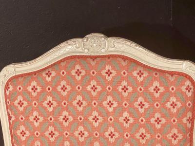 Pair of Louis XVI Painted Berg re or Lounge Chairs Scalamandre Upholstery