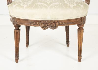 Pair of Louis XVI Period Oval Back Fauteuil