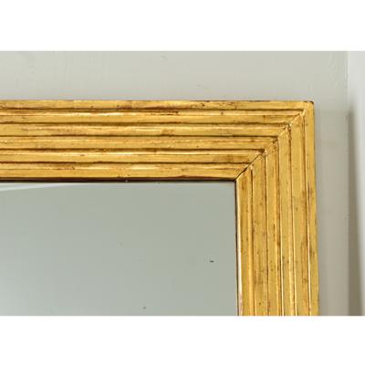 Pair of Louis XVI Reeded Gilt Mirrors