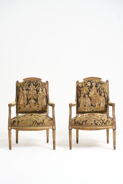 Pair of Louis XVI Style Armchairs