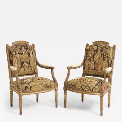 Pair of Louis XVI Style Armchairs