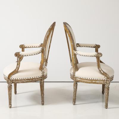 Pair of Louis XVI Style Armchairs Late 19th Century