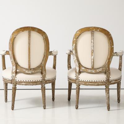 Pair of Louis XVI Style Armchairs Late 19th Century