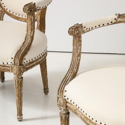 Pair of Louis XVI Style Armchairs Late 19th Century