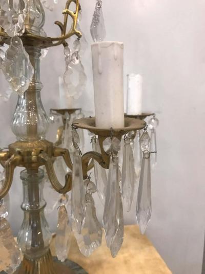 Pair of Louis XVI Style Bronze Candelabras