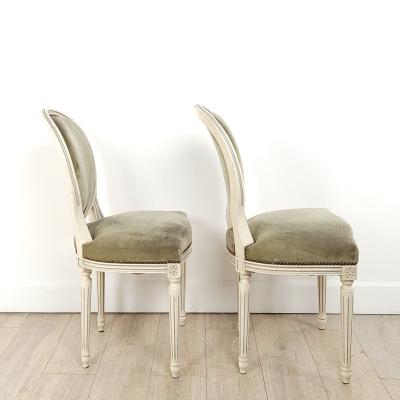 Pair of Louis XVI Style Chairs France circa 1950